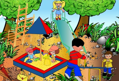 дворик с детьми