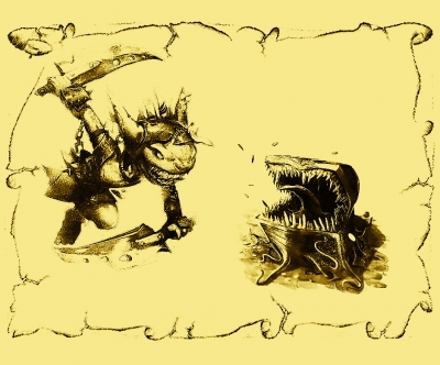 Зеленый и сундук